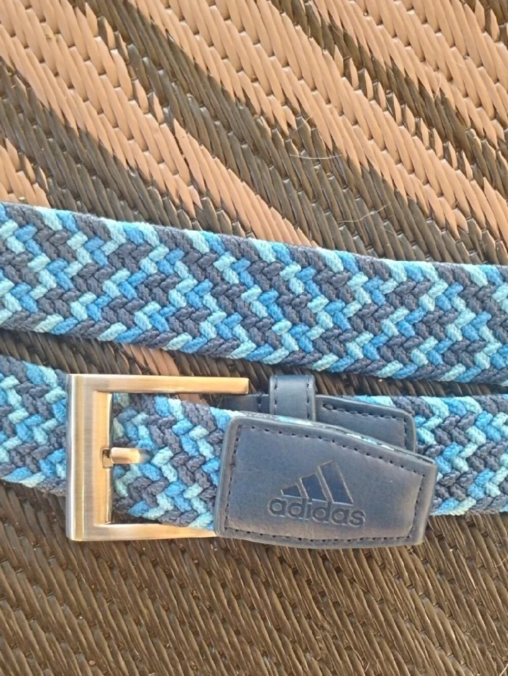 adidas Blue Braided Stretch Belt with Silver Buckle